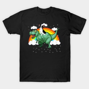 T Rex Dinosaur Riding French Bulldogs T-Shirt